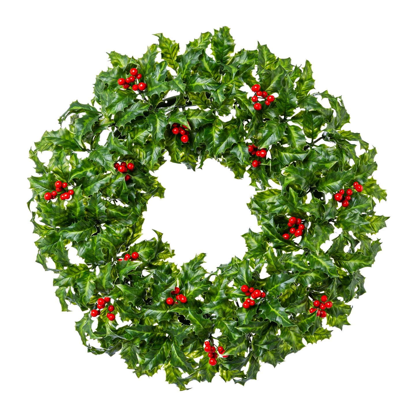 Kranz aus Beeren und Ilex 51 cm grün künstlicher Weihnachtskranz
