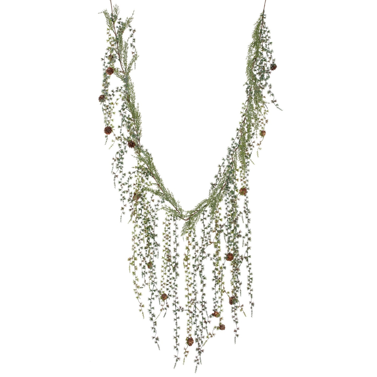 Künstliche gefrostete Lärchengirlande 190 cm - Weihnachtsdeko für Ihr Zuhause