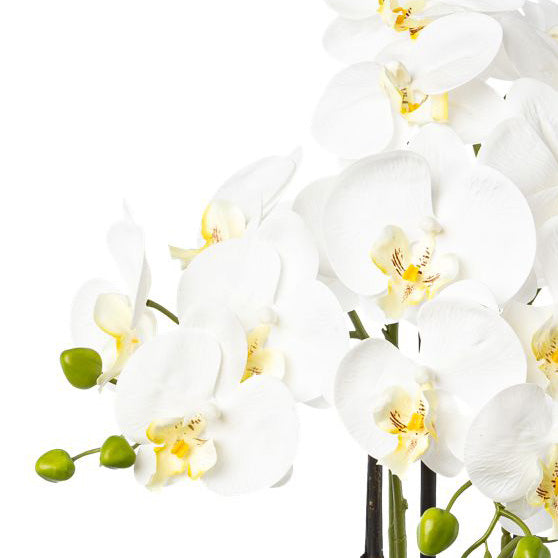 Phalaenopsis Kunstpflanze 83 cm im modernen Resintopf – Elegante weiße Orchidee für Ihr Zuhause