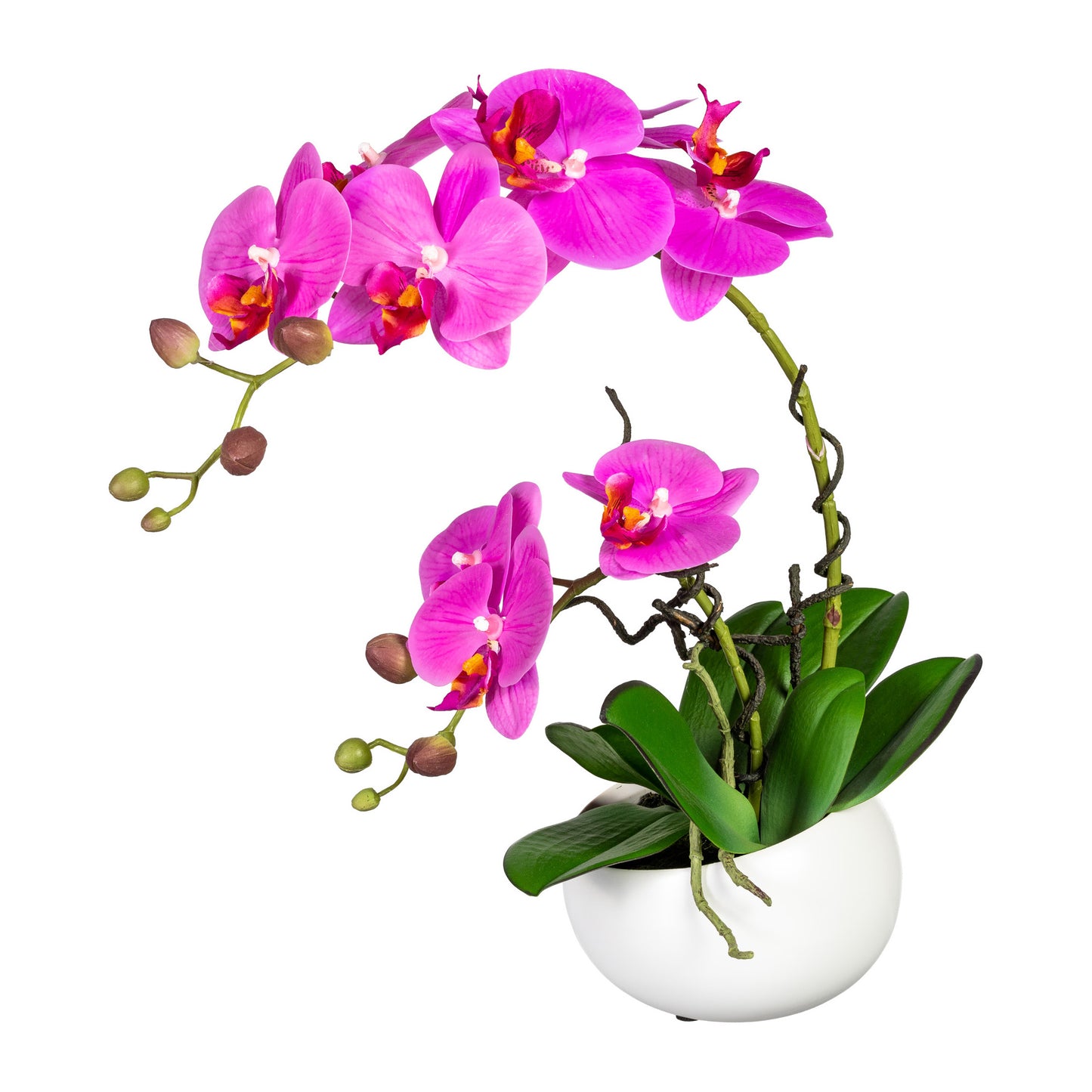 Phalaenopsis Kunstorchidee in eleganter Dekokeramikschale, 42cm, lila, pflegeleicht