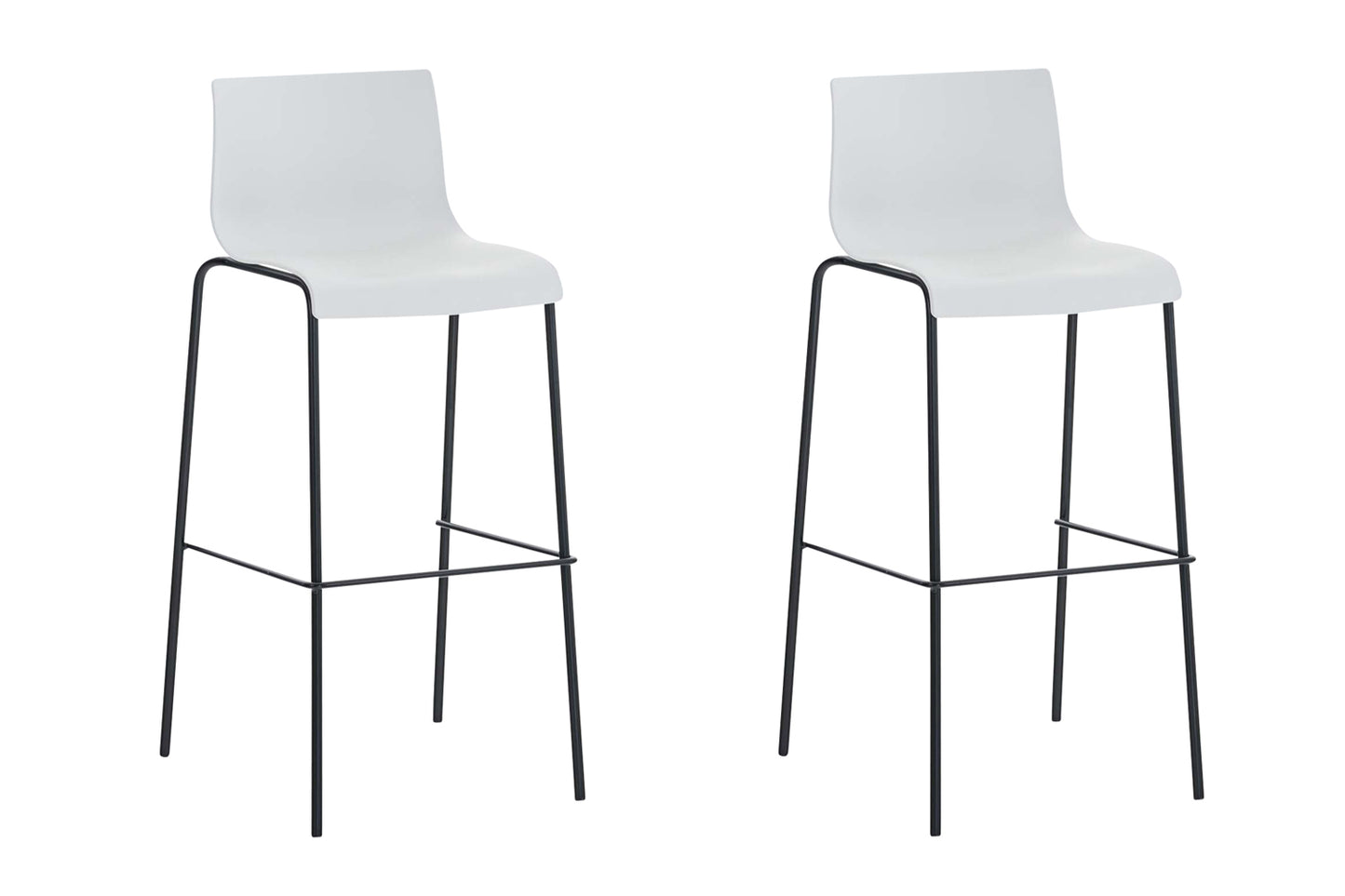 2er Set Barhocker HOVER Kunststoff 4-Fuß Gestell