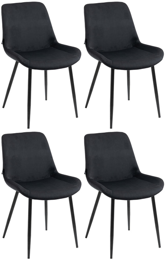 4er Set Esszimmerstühle Victoria Samt-Bezug