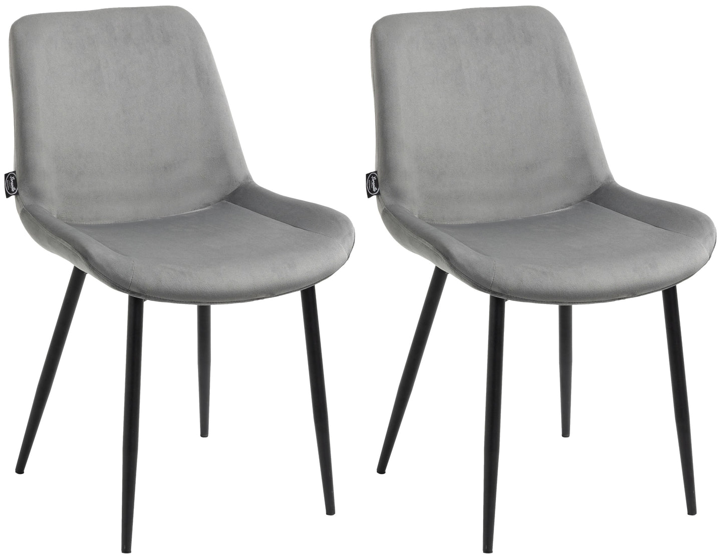 2er Set Esszimmerstühle Victoria Samt-Bezug