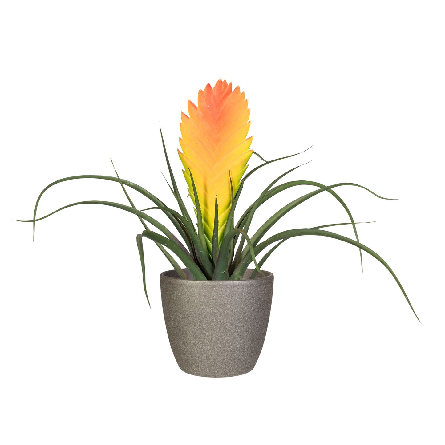 Künstliche Tillandsie Soledo 29 cm im modernen Keramiktopf mit bunten Blüten