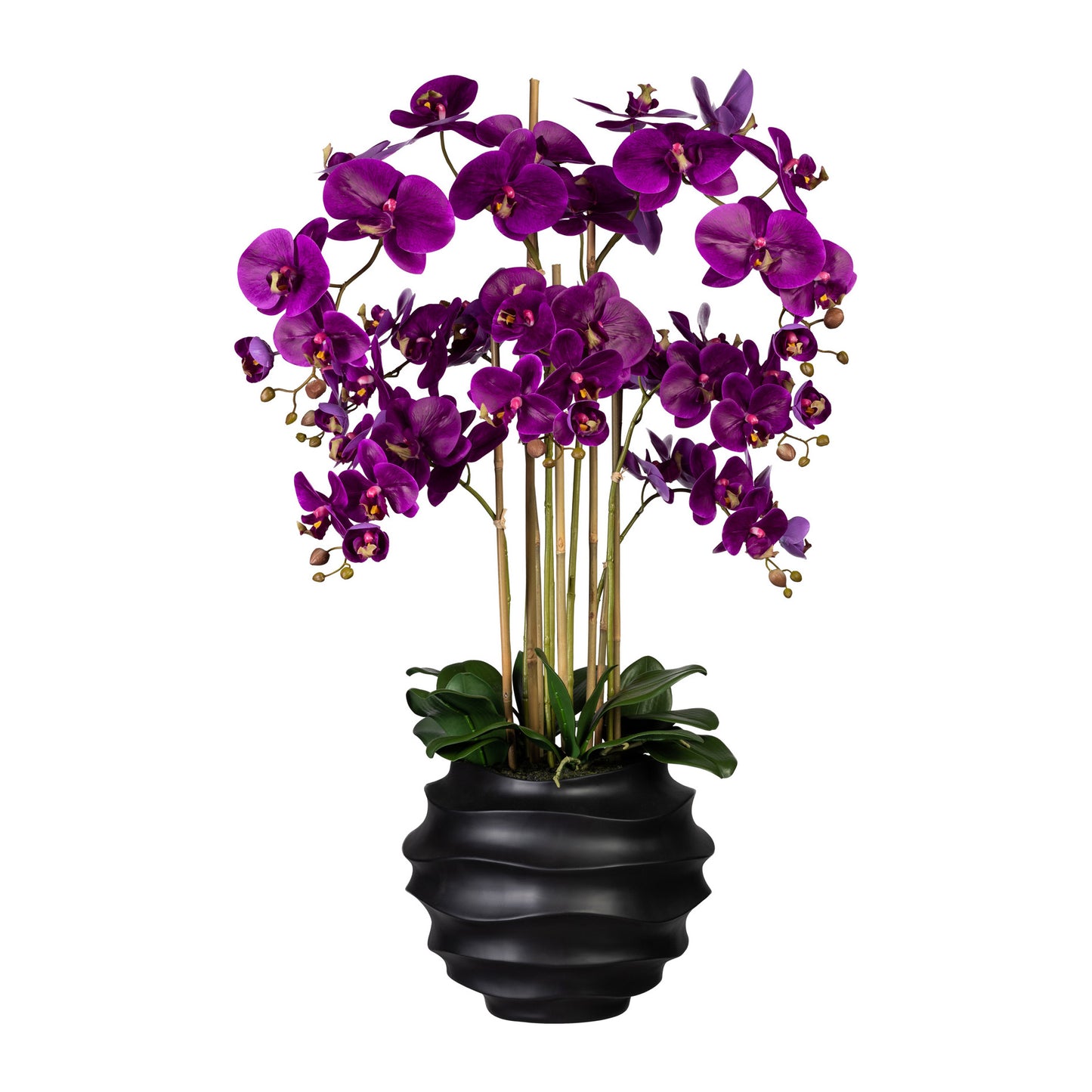 Künstliche Orchidee 95 cm im schwarzen Topf – Phalaenopsis in elegantem Design
