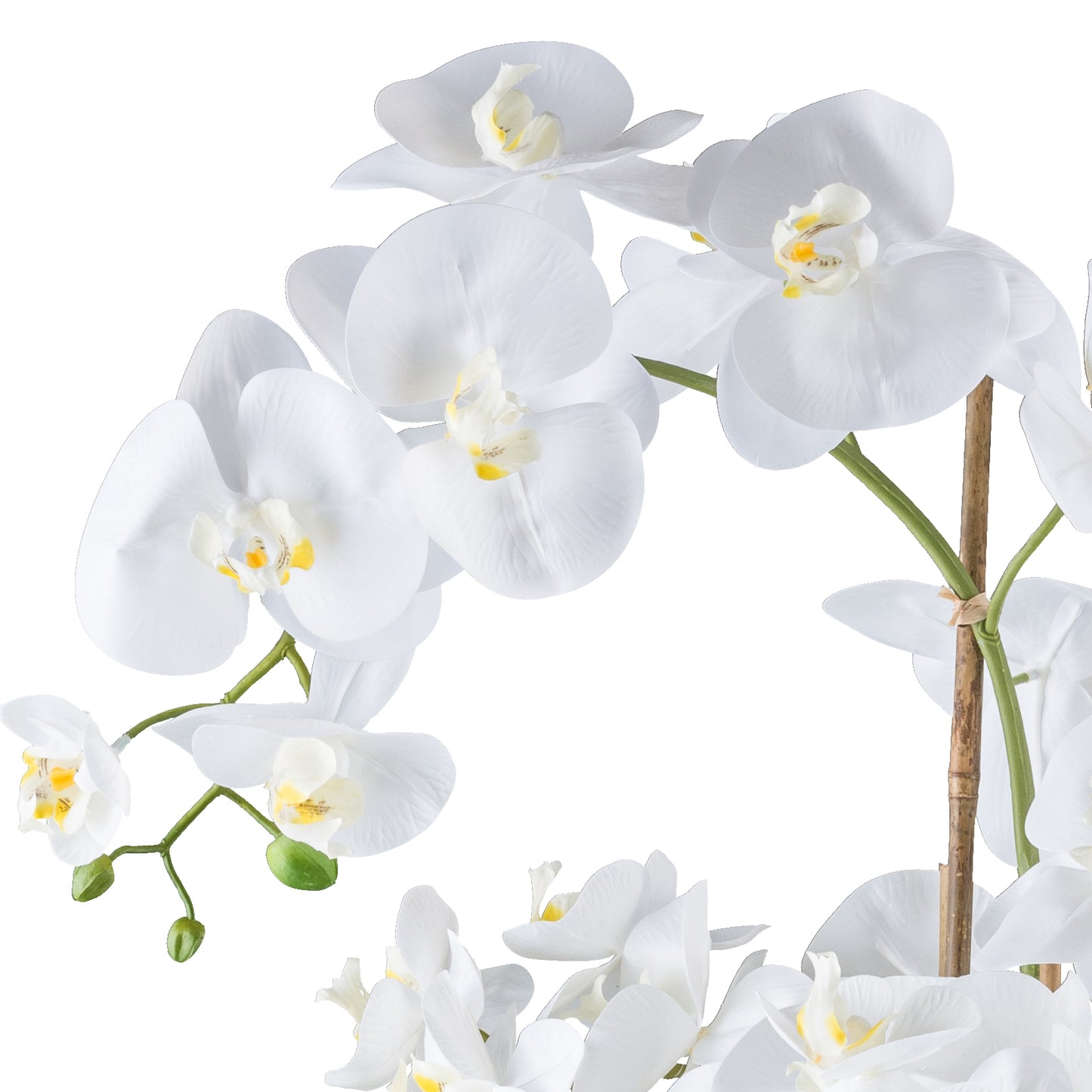 Phalaenopsis Orchidee 90 cm Weiß - Real Touch Kunstpflanze im Kunststofftopf 25x20 cm