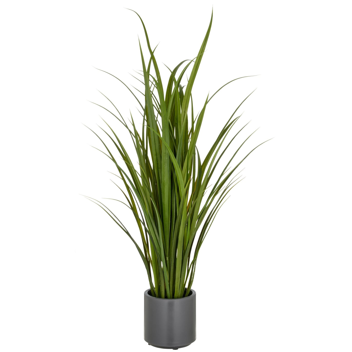 Miscanthusgras grün 115 cm künstliche Zimmerpflanze im grauen Kunststofftopf 17,5x17,5 cm pflegeleicht langlebig