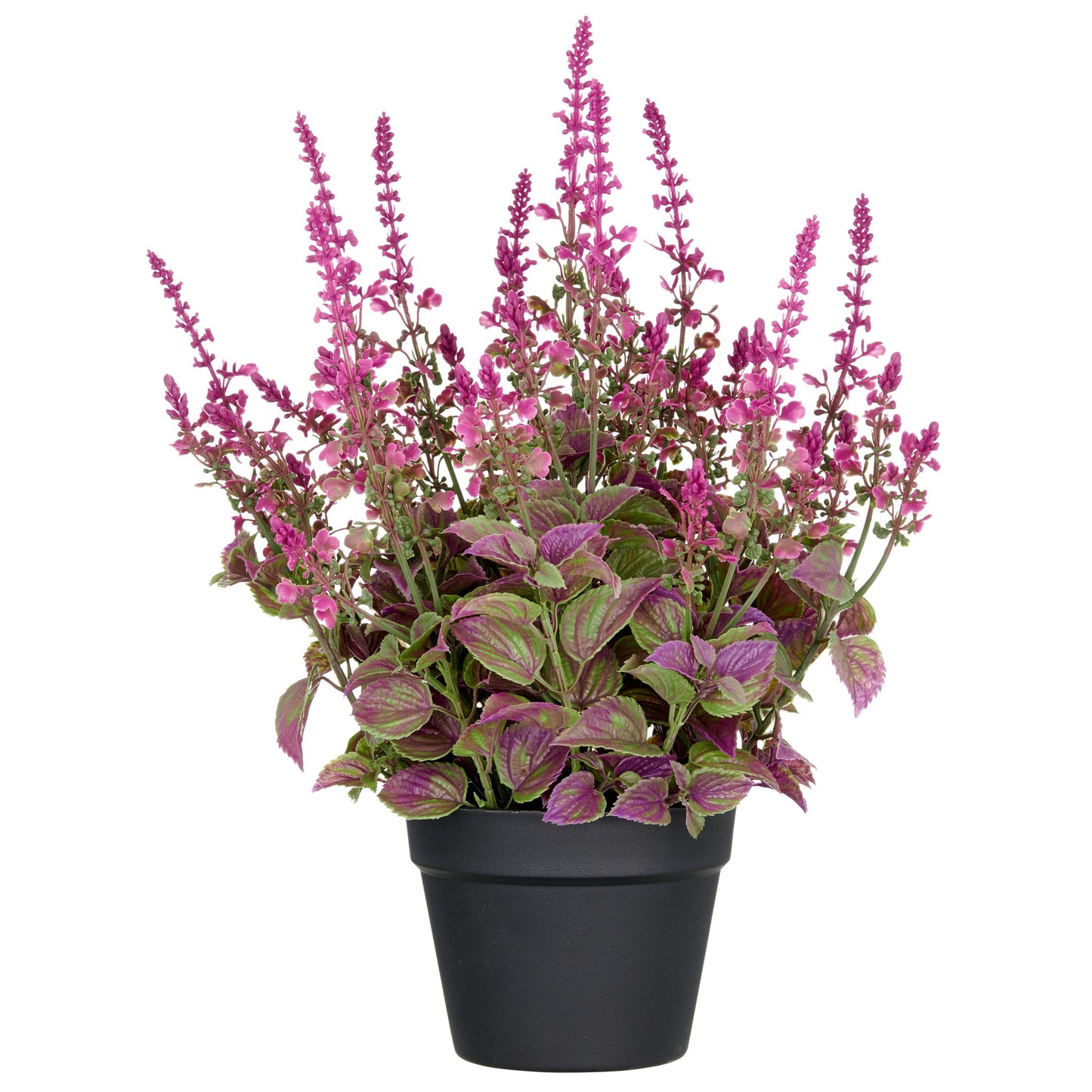 Salvia superba XL Kunstpflanze ca. 50cm, pink, UV-beständig, im Kunststofftopf 18x14cm