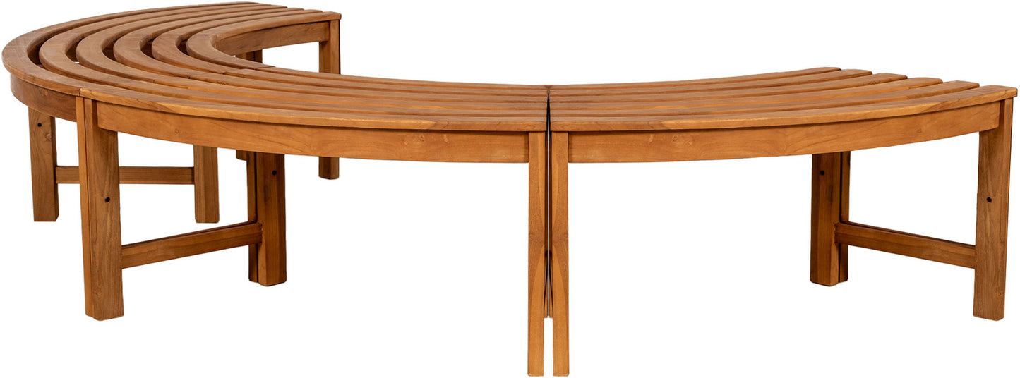 Baumbank Male halbrund ohne Rückenlehne 250 cm