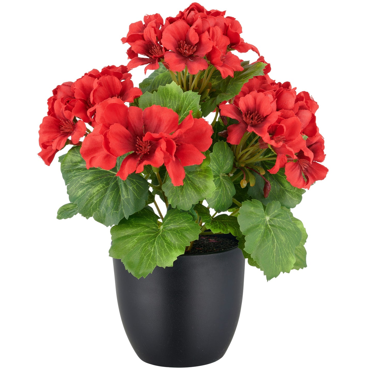 Geranienbusch 26cm Rot im UV-beständigen Kunststofftopf 9,5x9cm Künstliche Pflanze