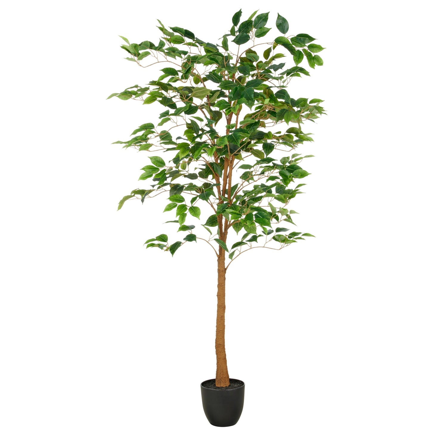 Ficus Benjamina Kunstpflanze 150cm mit 570 Blättern, UV-beständig im Kunststofftopf 16x15cm