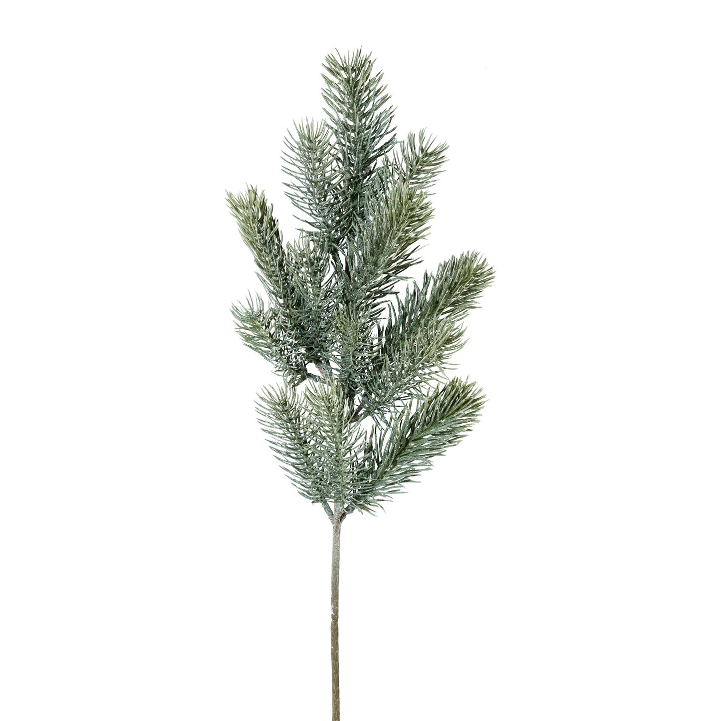 6er Set Blautannenzweige mit Eis-Optik, 49 cm Winterdekoration aus Kunststoff