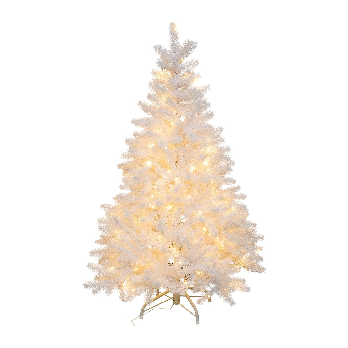 Künstlicher Weihnachtsbaum Tannenbaum 120cm 150 LED 506 Spitzen PE weiß