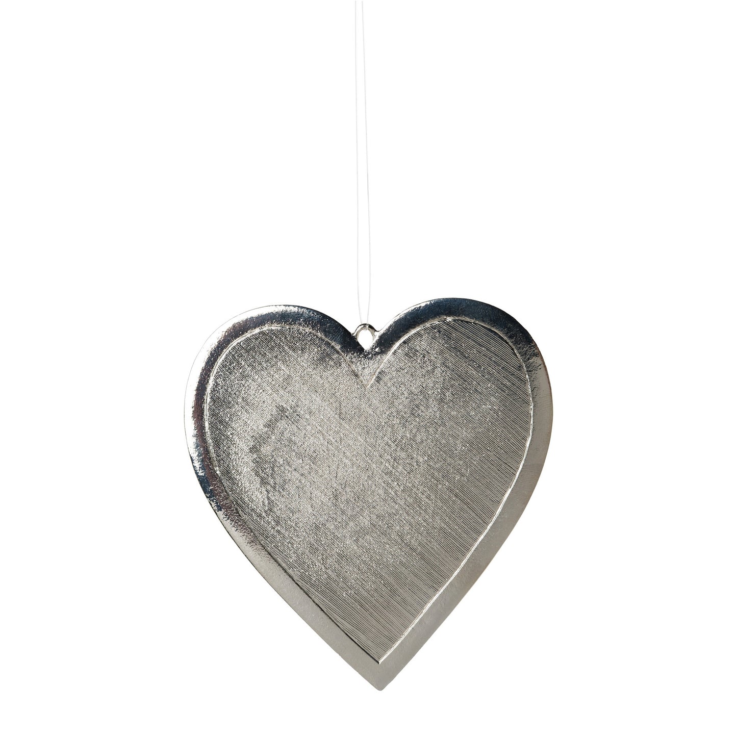 4er Set Metallanhänger Herz 10 cm Gold und Silber für stilvolle Weihnachtsdeko