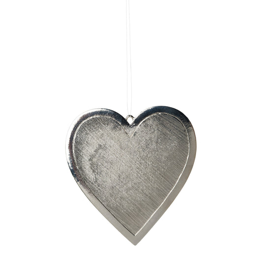 4er Set Metallanhänger Herz 10 cm Gold und Silber für stilvolle Weihnachtsdeko