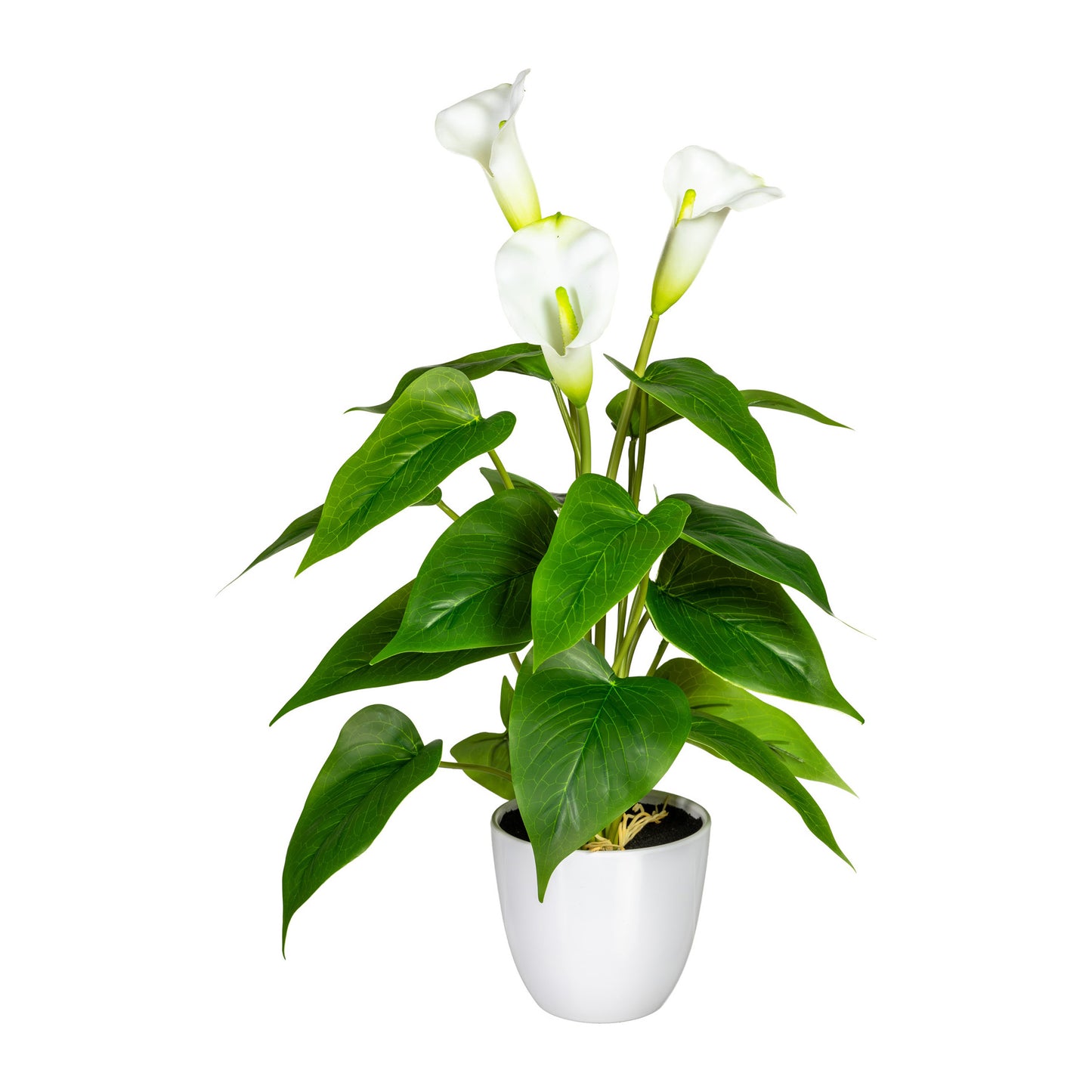 Künstliche weiße Calla 44 cm im Kunststofftopf – Dekorative Pflanze für jedes Zuhause