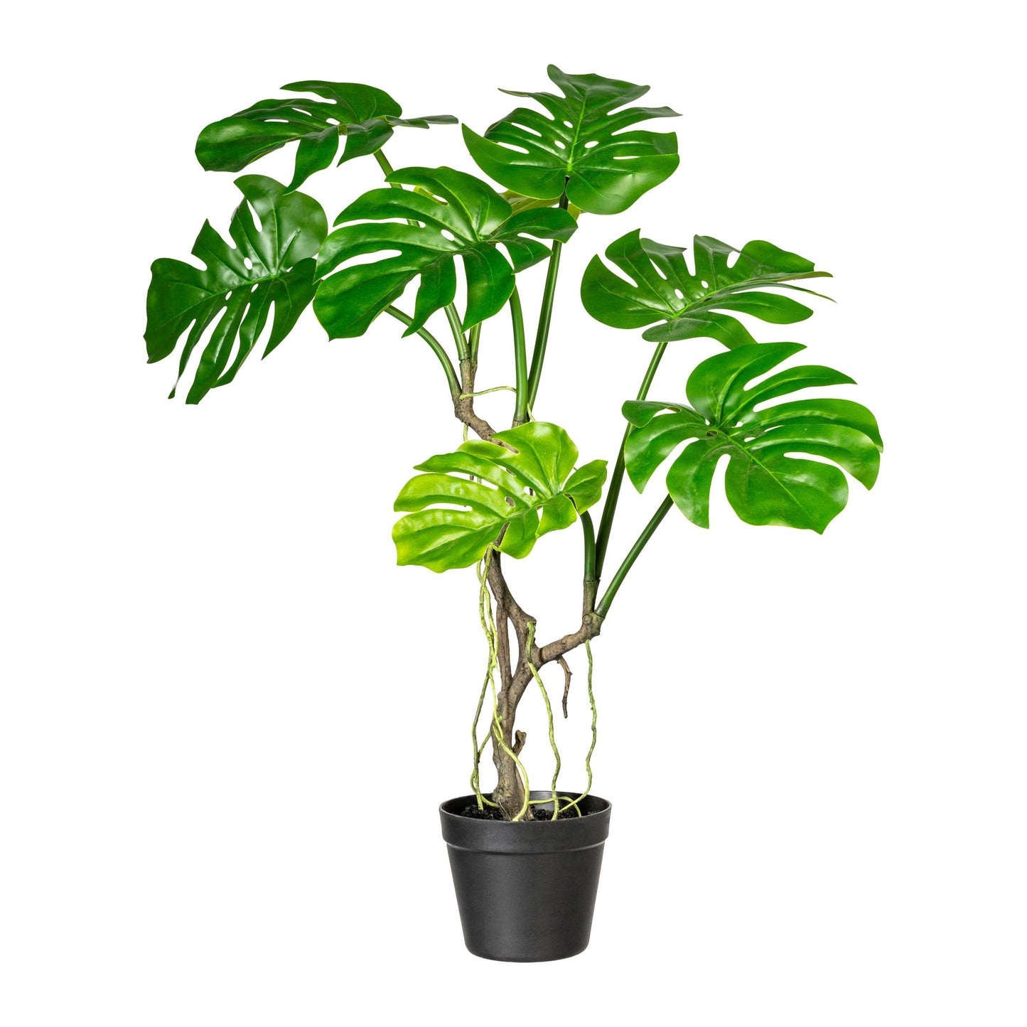 Künstlicher Splitphilodendron 75 cm mit Kunststofftopf 15x13 cm – Pflegeleichte Deko