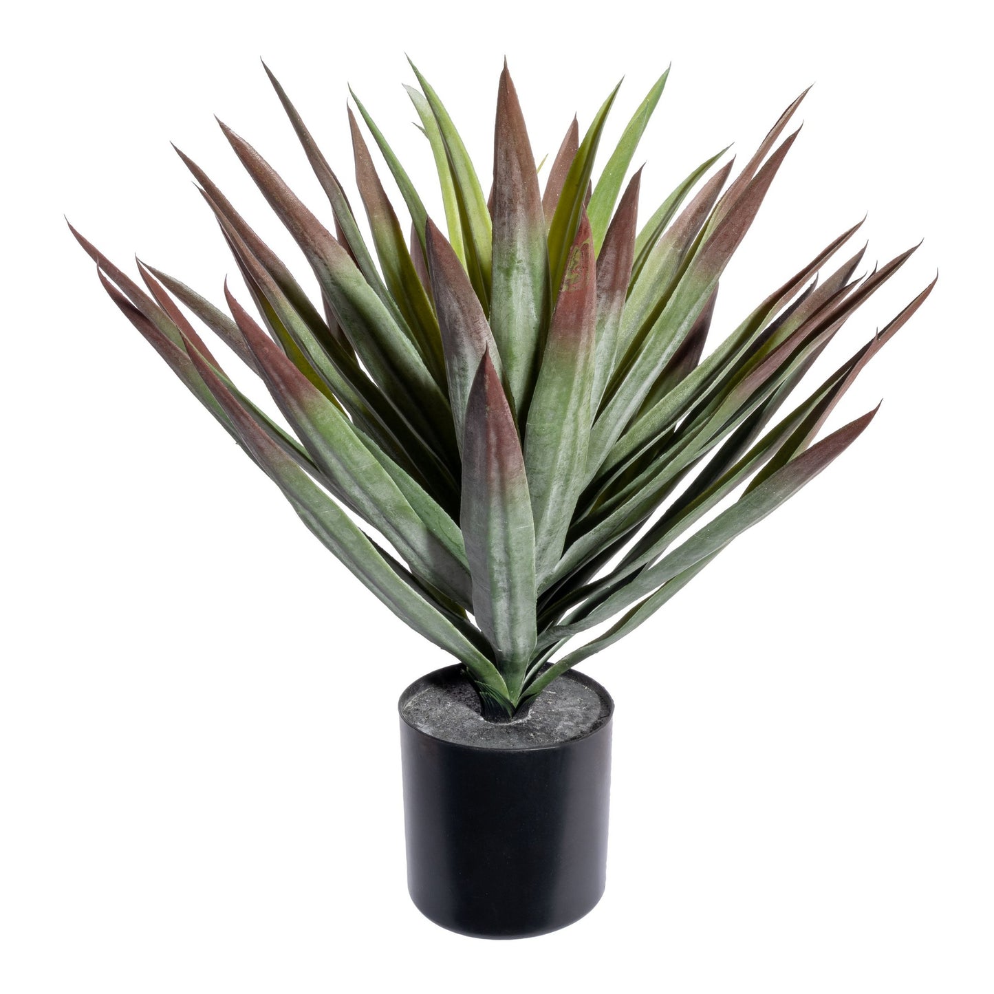 Yucca Kunstpflanze 48 cm grünrot im eleganten schwarzen Kunststofftopf – pflegeleicht und stilvoll
