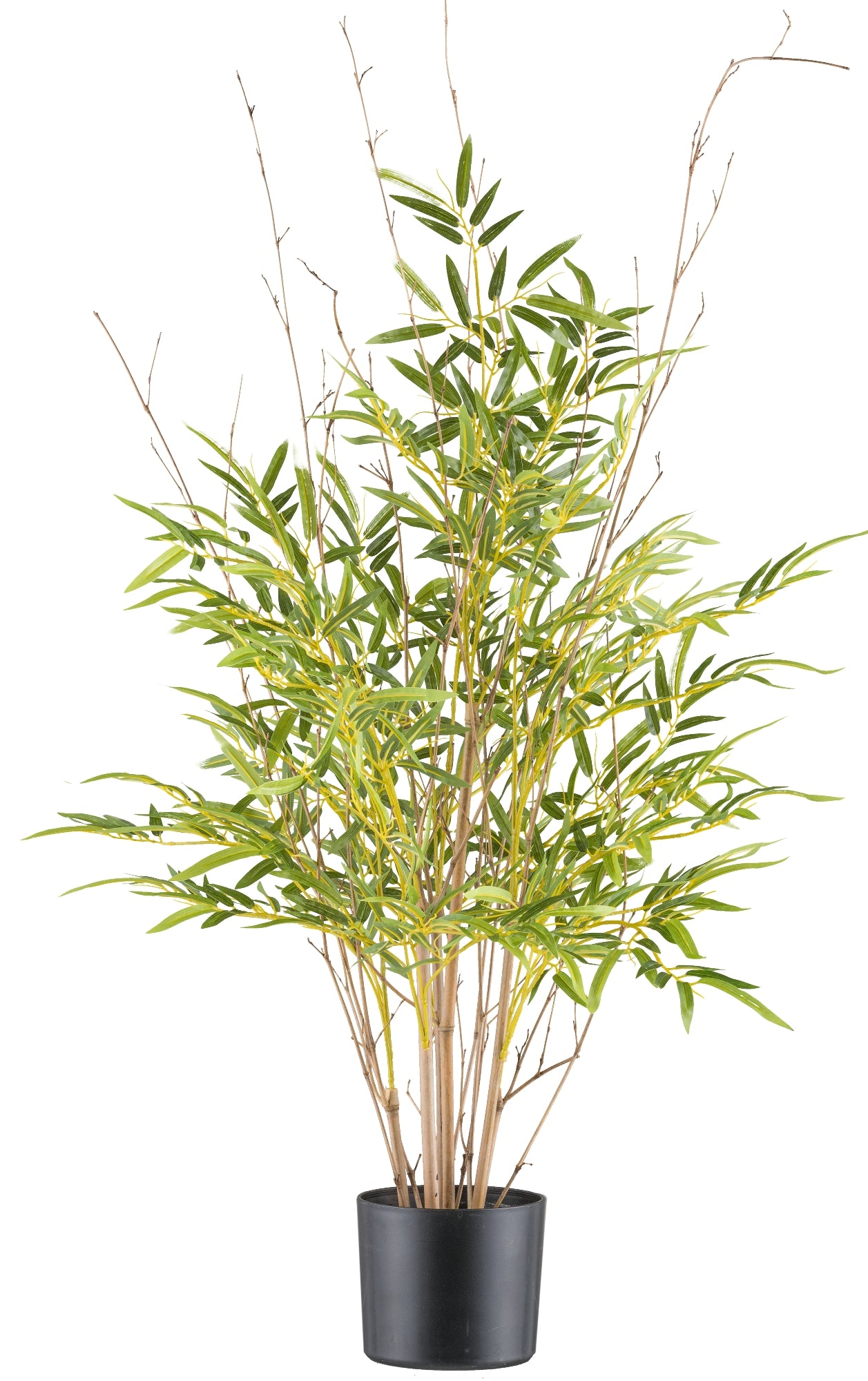 Miniblatt-Bambus 90 cm, 760 Blätter, Naturstamm im Kunststofftopf 15x13 cm Kunstpflanze