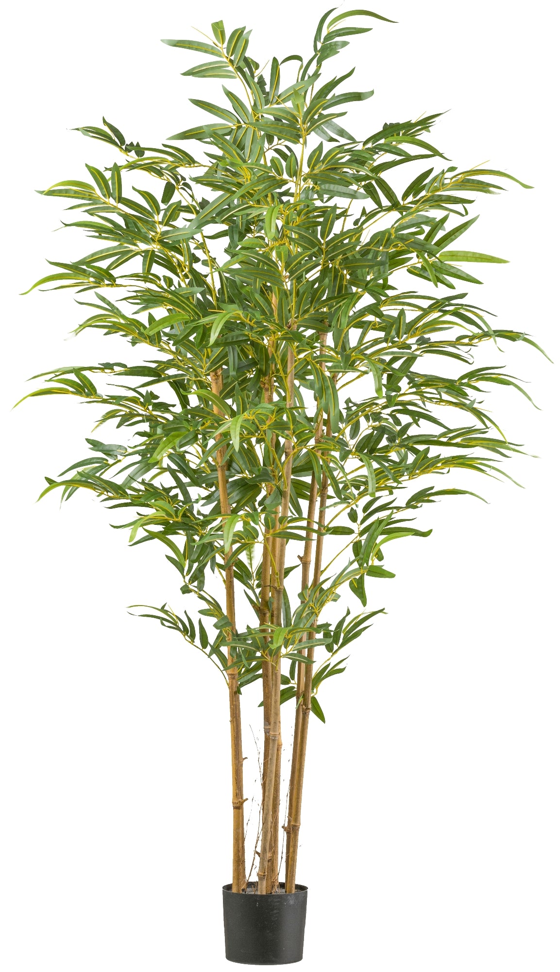 Kunstpflanze Bambus 180 cm mit 830 Blättern, UV-beständig im Kunststofftopf 18x15 cm
