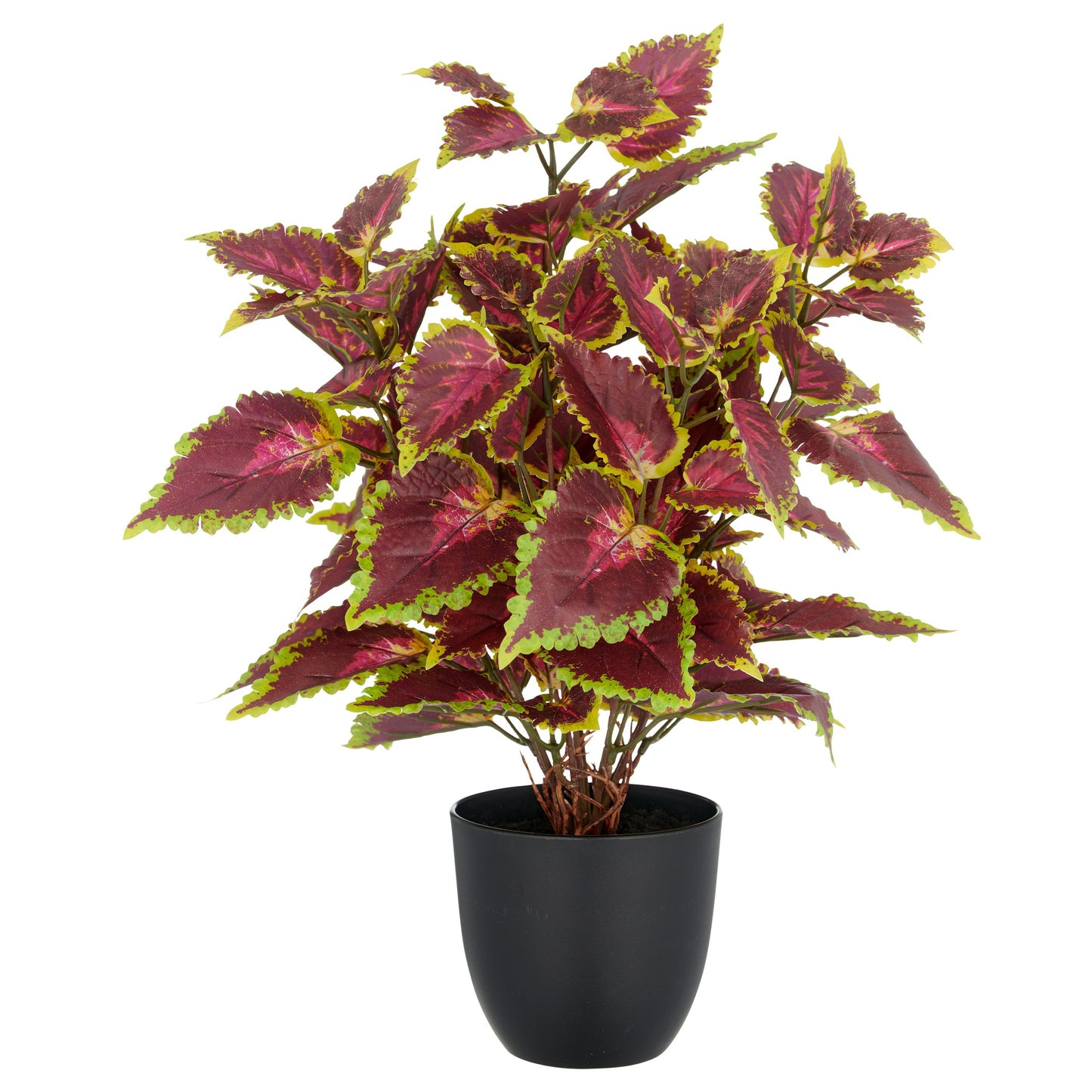 Kunstpflanze Coleus Kong Rot-Creme 40cm im Kunststofftopf 11,5x10,5cm langlebige Dekoration