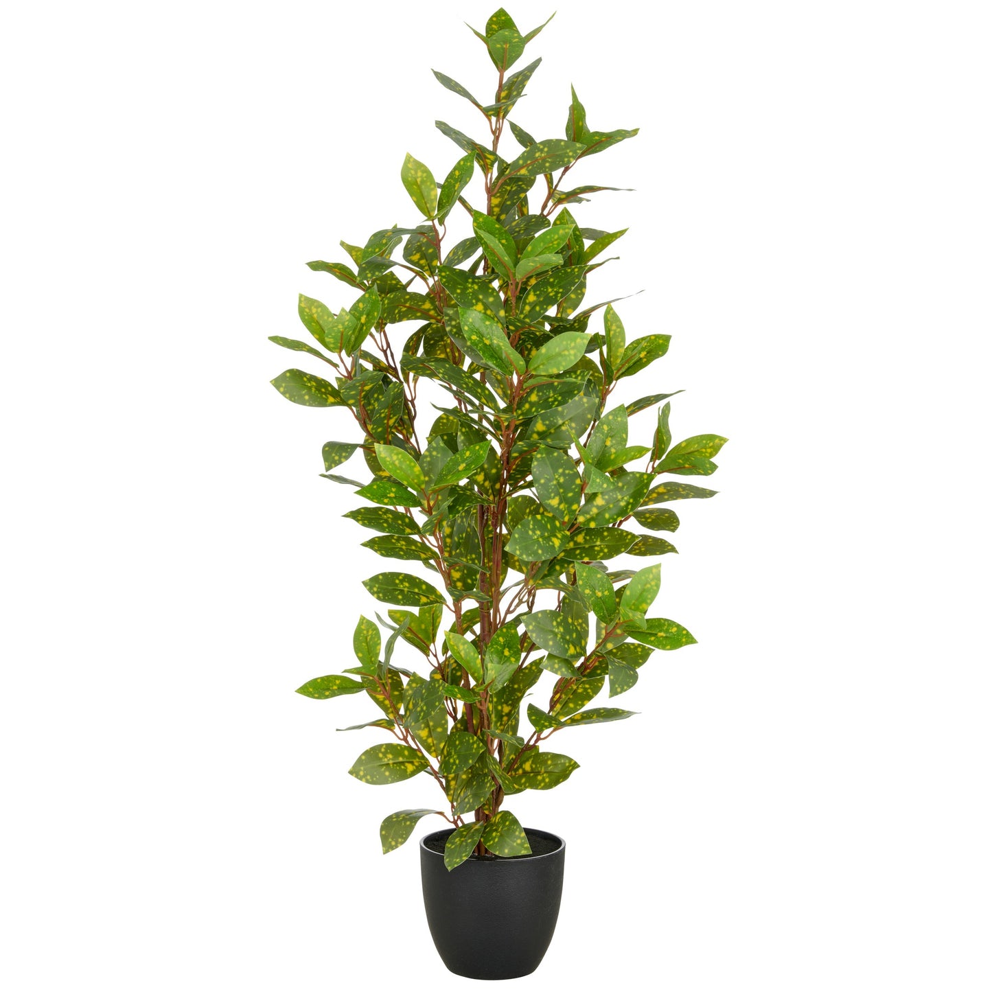 Künstliche Acuba Pflanze ca. 90 cm grün im Kunststofftopf 14x13 cm mit Erde