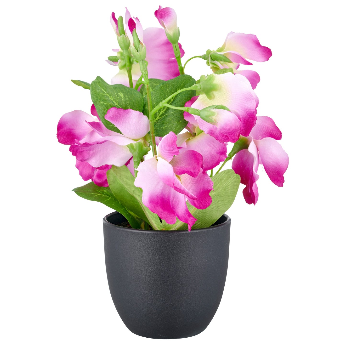 4er-Set dekorative Kunstpflanzen Wicke pink 20 cm im Kunststofftopf 8x7 cm pflegeleicht