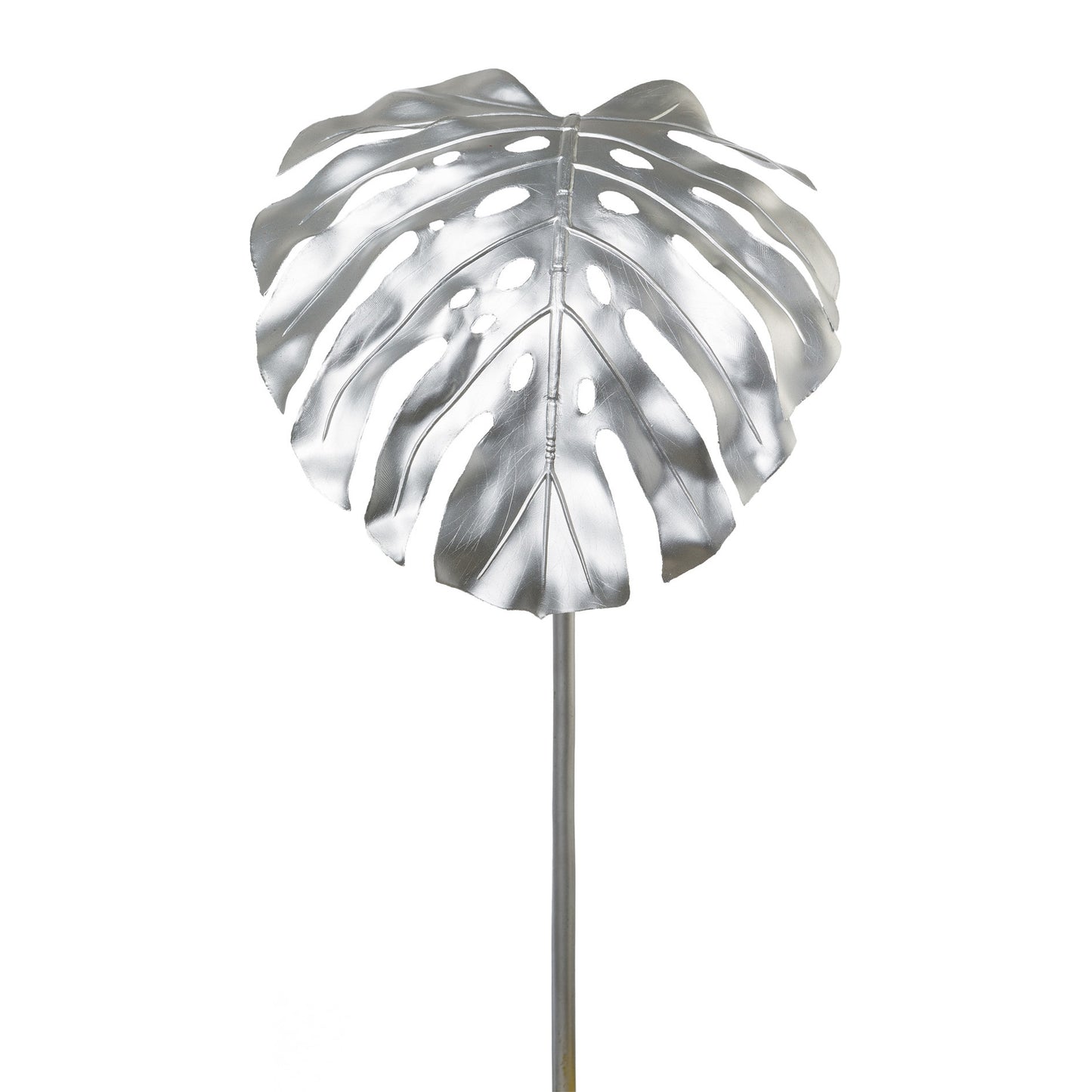 Künstliches Splitphilodendronblatt 2er Set Silber 99 cm für stilvolle Winterdekoration