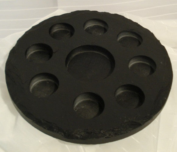 Teelichthalter aus Schieferplatte Ø 27 cm – Stilvoller Kerzenständer für Ihr Zuhause