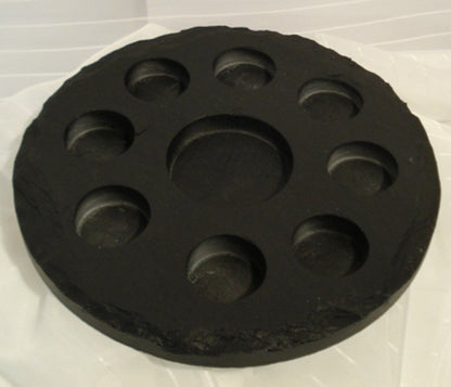 Teelichthalter aus Schieferplatte Ø 27 cm – Stilvoller Kerzenständer für Ihr Zuhause