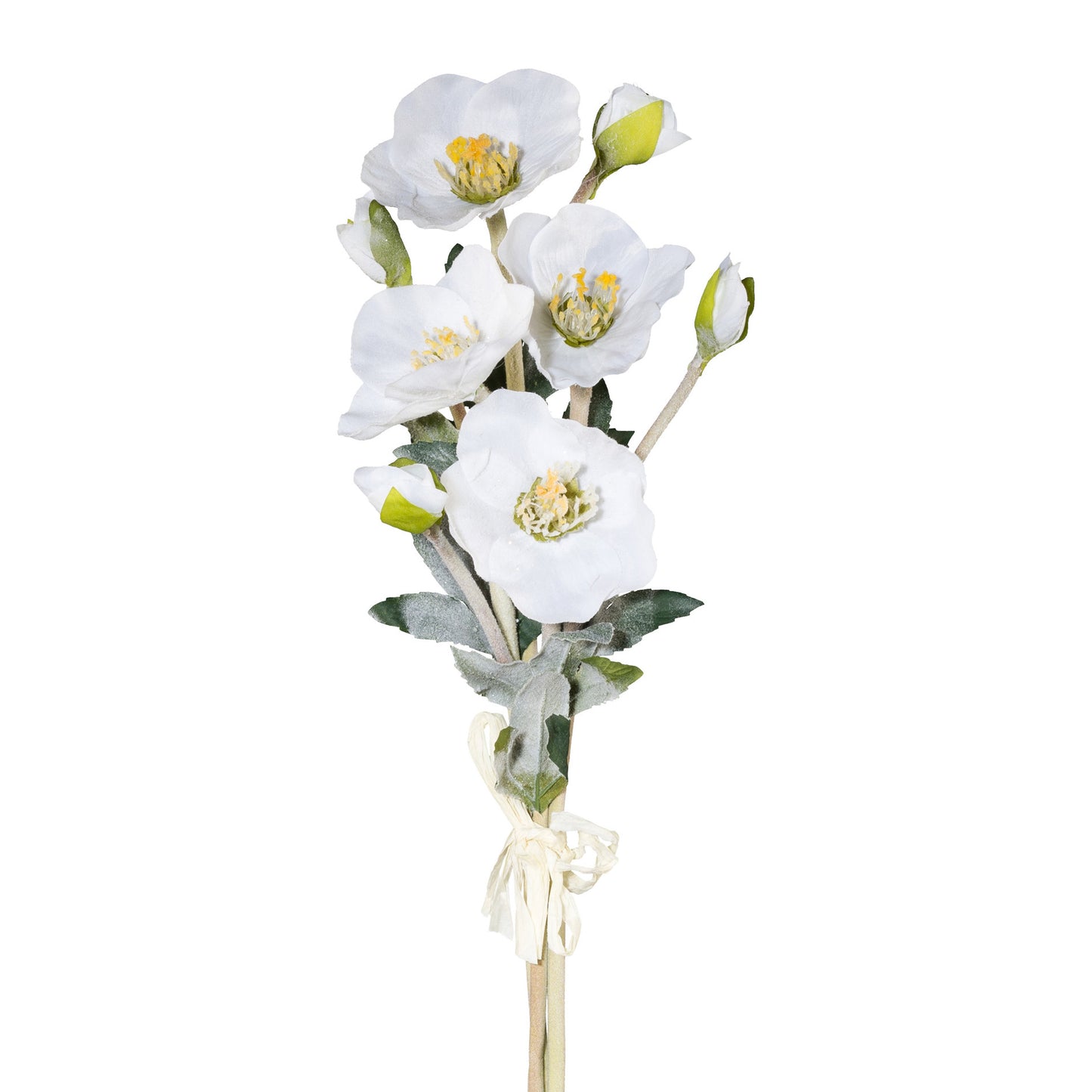 4er Set Künstliche Christrosenarrangements geeist, 41 cm – Festliche Weihnachtsdekoration