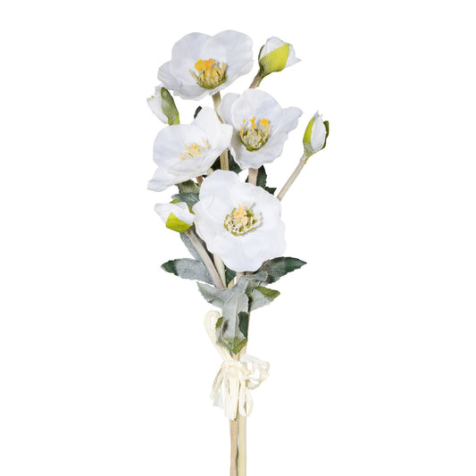 4er Set Künstliche Christrosenarrangements geeist, 41 cm – Festliche Weihnachtsdekoration