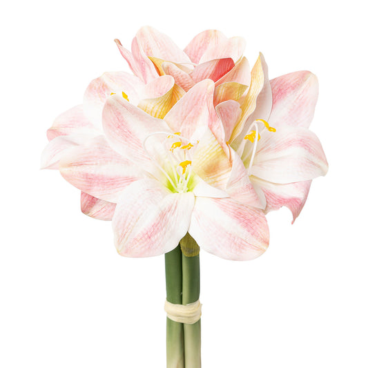 2er Set künstliche Amaryllis 32 cm in Weiß, Rosa und Pink - Winterblüher Deko