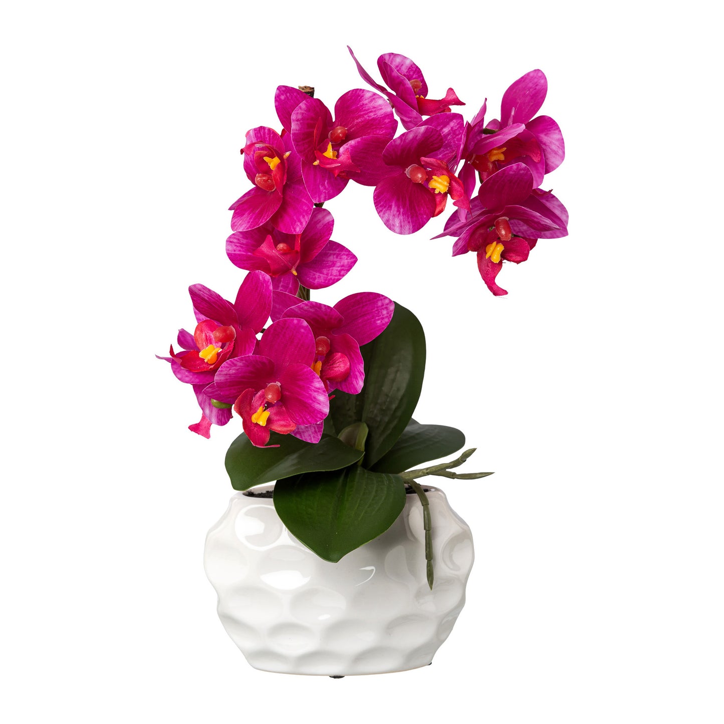 Phalaenopsis Orchidee in Keramiktopf 33cm lila Real Touch Kunstpflanze pflegeleicht