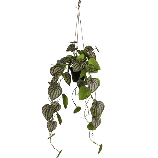 Zwergpfeffer Kunstpflanze im Hängetopf 85 cm grün langlebig realistisch dekorativ