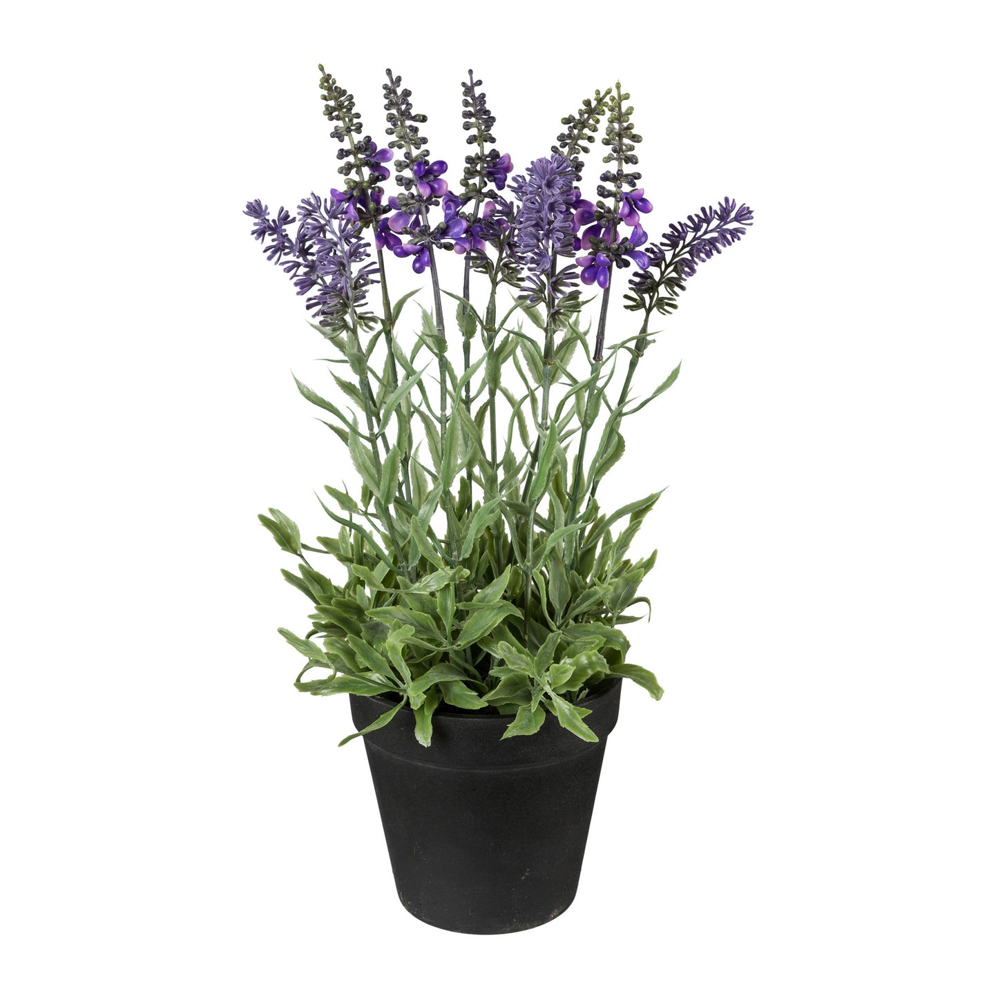 3er Set künstlicher Lavendel im Kunststofftopf, 35 cm hoch, pflegeleicht und dekorativ