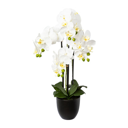 Phalaenopsis Kunstpflanze 69 cm Weiß im 15,5x14,5 cm Resintopf – Pflegeleicht und Elegant