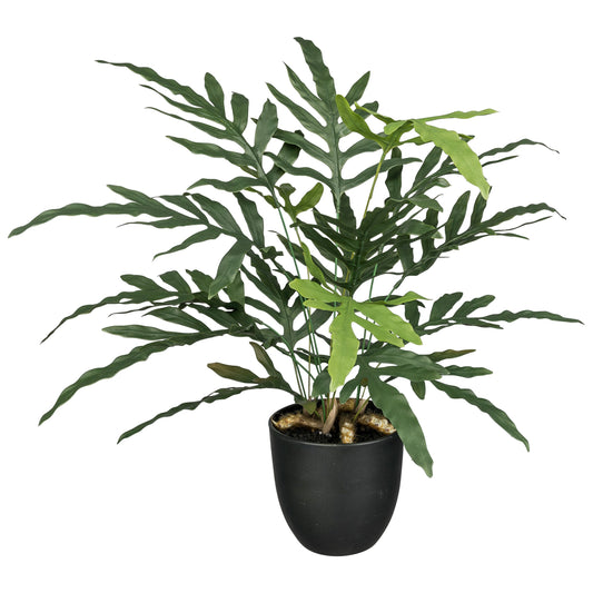 Blaufarn im Topf 53 cm grau - realistische Kunstpflanze für Dekoration und Büro