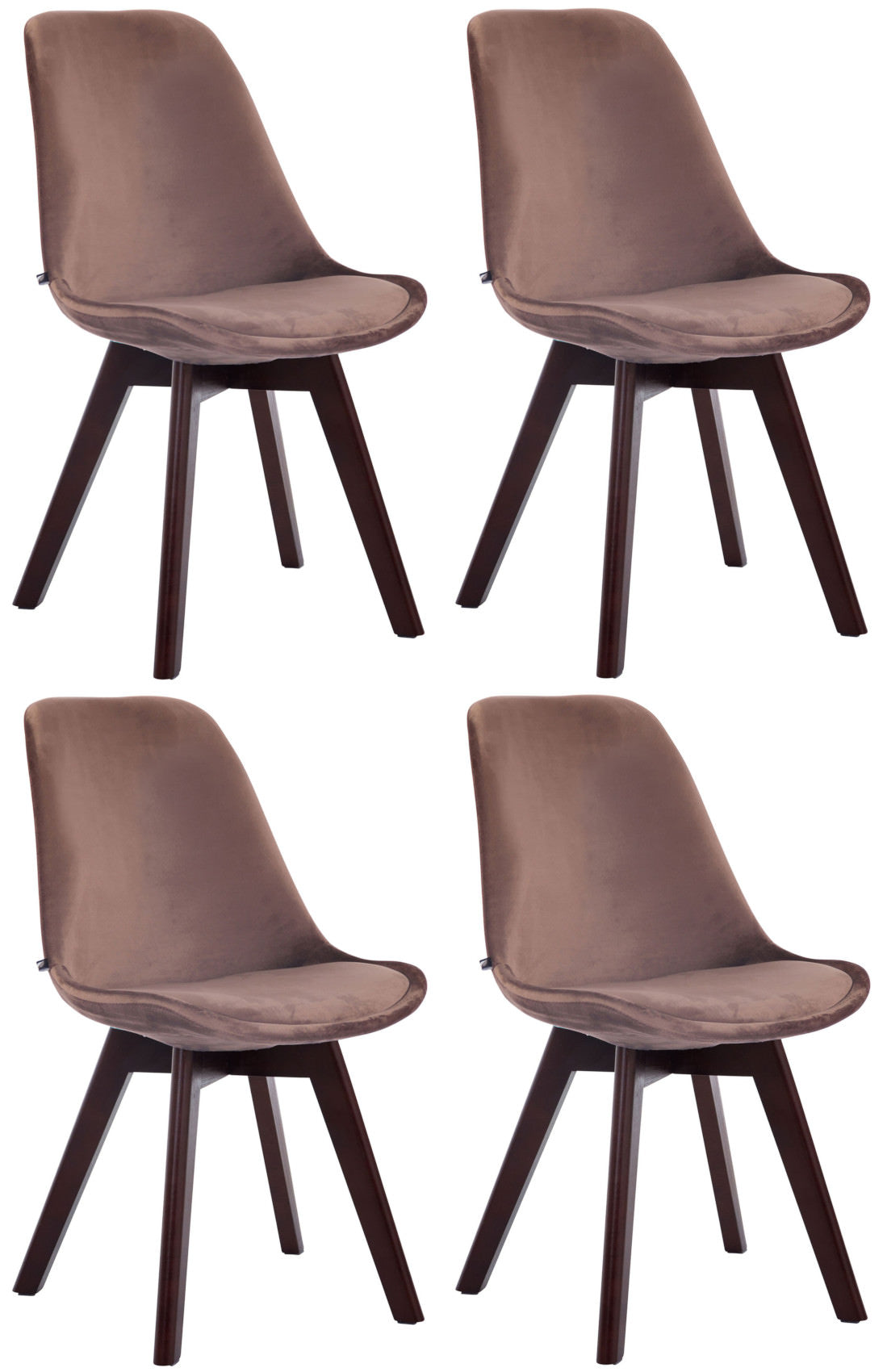 4er Set Besucherstühle Borneo Samt