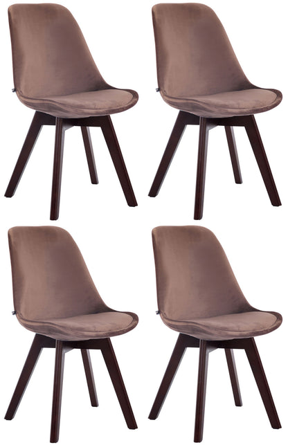 4er Set Besucherstühle Borneo Samt