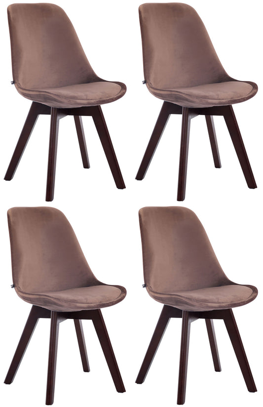 4er Set Besucherstühle Borneo Samt