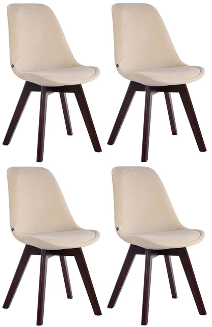 4er Set Besucherstühle Borneo Samt