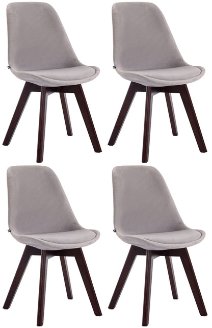 4er Set Besucherstühle Borneo Samt