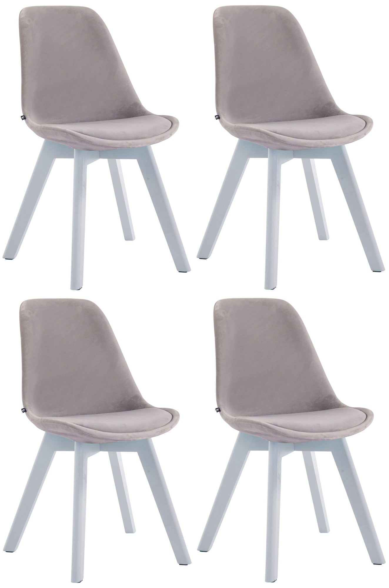 4er Set Besucherstühle Borneo Samt