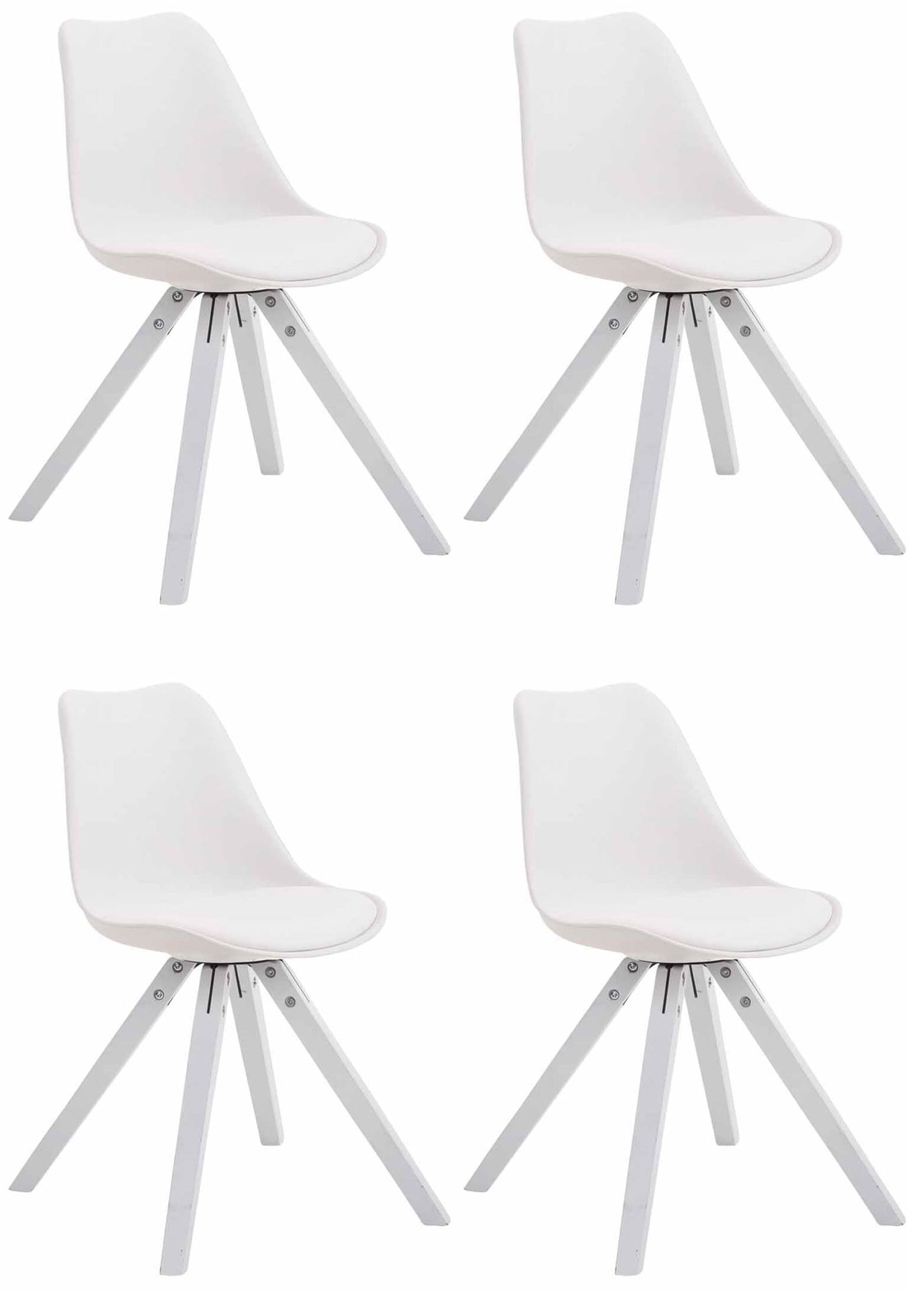 4er Set Stühle Toulouse Kunstleder Square