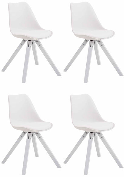 4er Set Stühle Toulouse Kunstleder Square