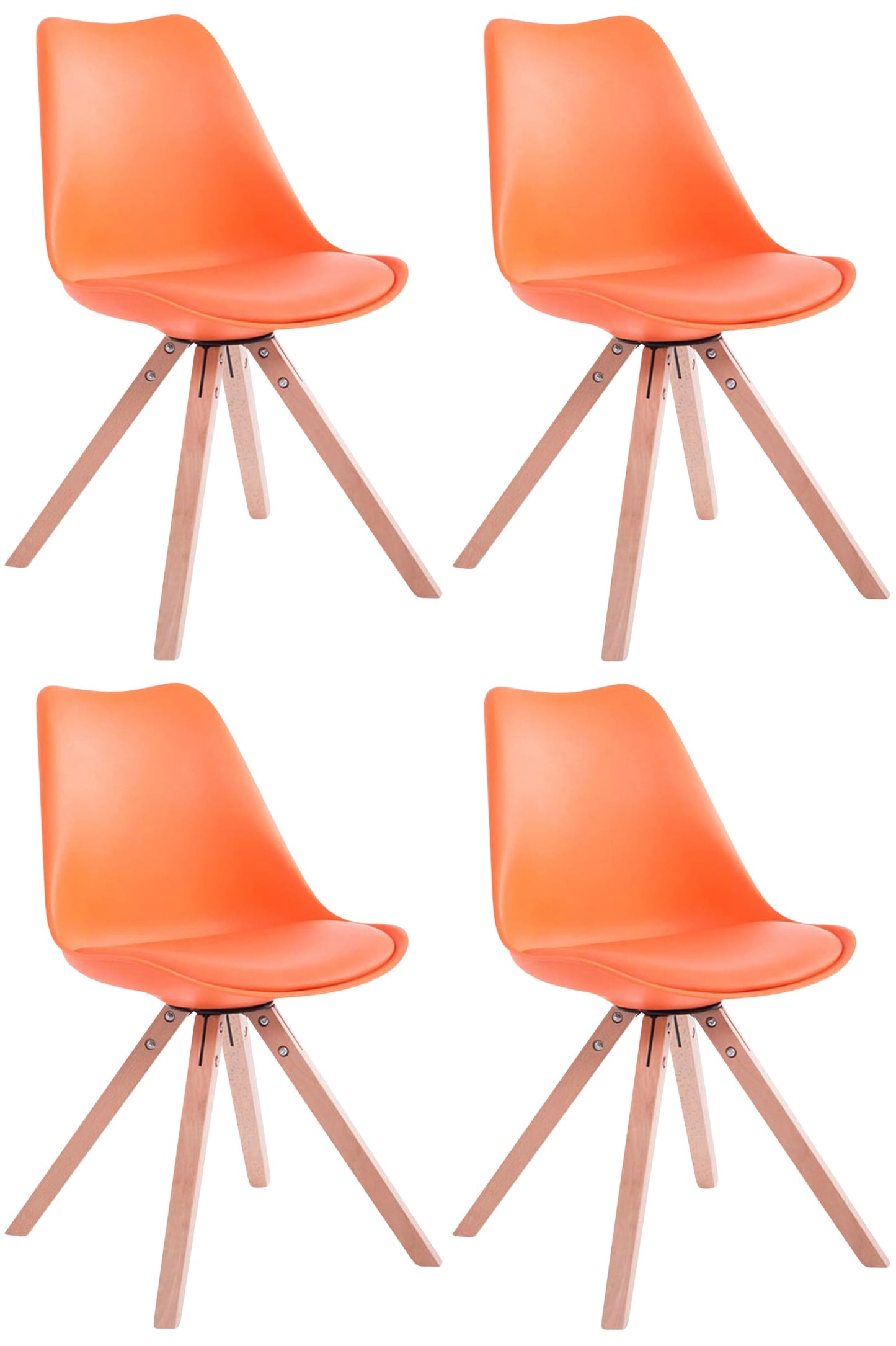 4er Set Stühle Toulouse Kunstleder Square