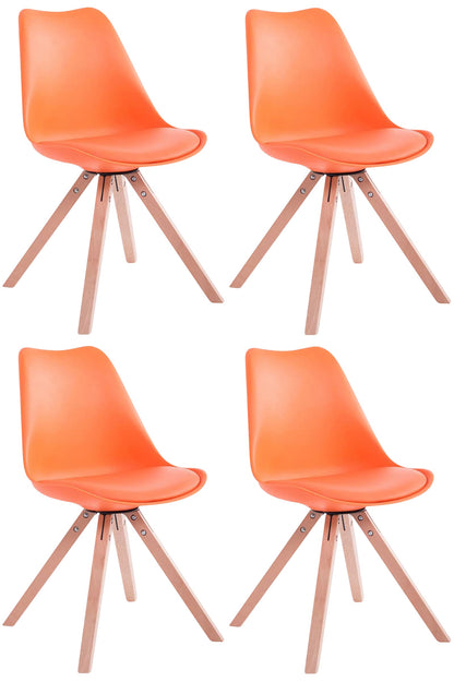 4er Set Stühle Toulouse Kunstleder Square