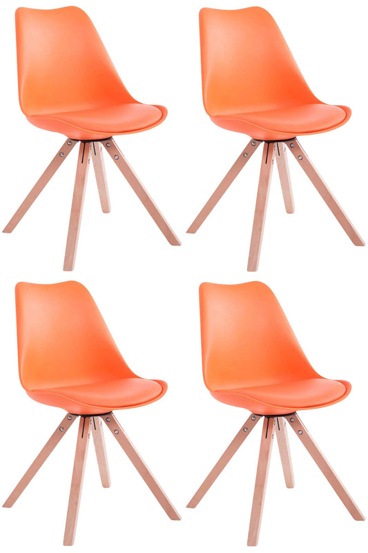 4er Set Stühle Toulouse Kunstleder Square