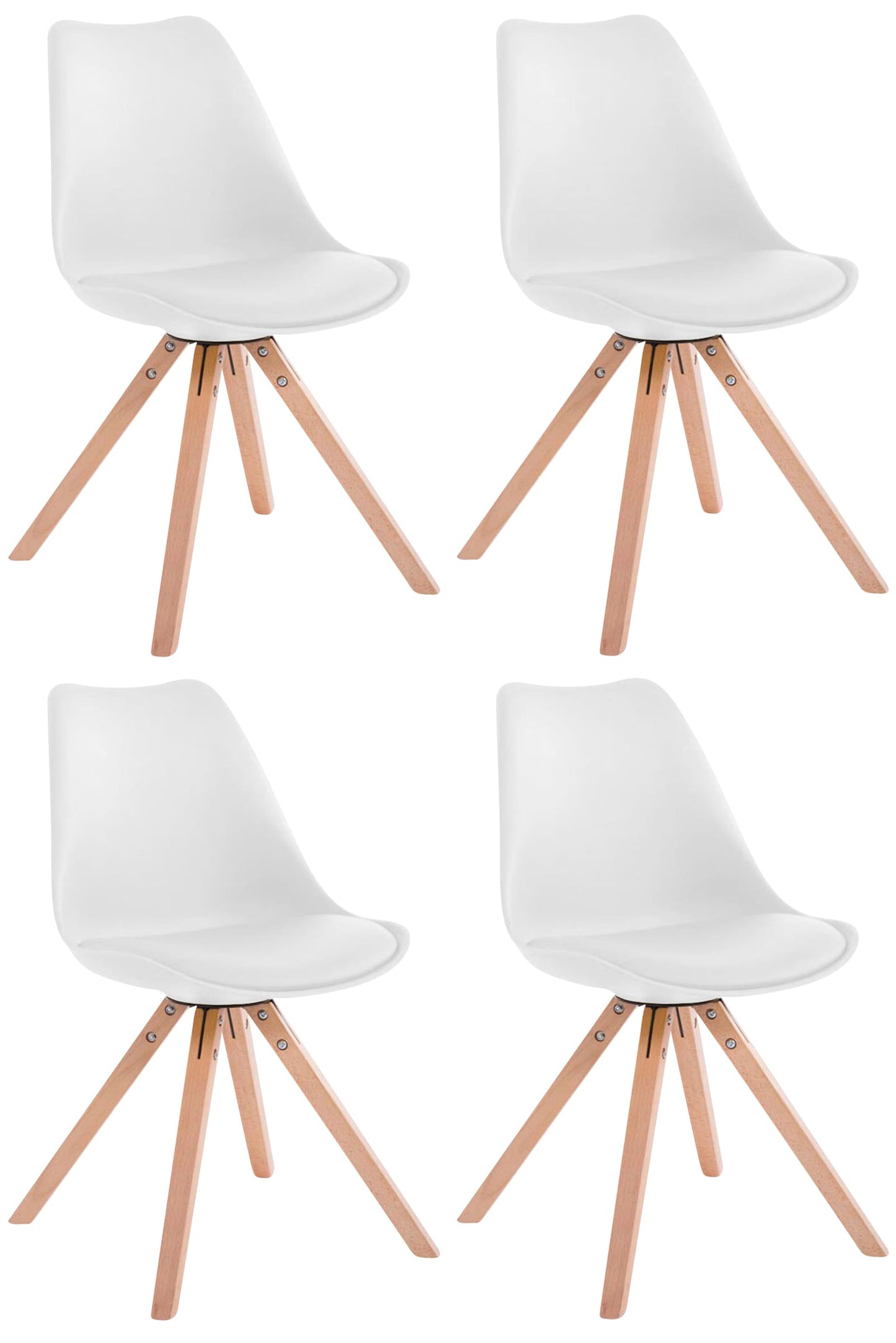 4er Set Stühle Toulouse Kunstleder Square